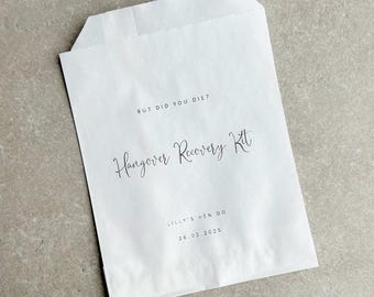 Personalised Hangover Recovery Paper Bags: Wedding Favor Candy Bags (5x7")