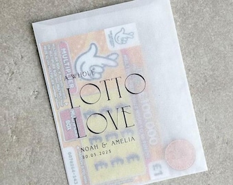 Personalized Wedding Scratch Card Favor Packets: Glassine Self Seal