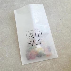 Any Design Personalised Glassine Sweet Bags | Cookie Bags | Candy Bags | Love is Sweet | A Sweet Ending | Wedding Cake Bags | Baby Shower