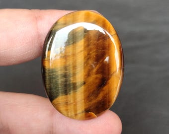 Natural Tiger Eye Cabochon, Blue Tiger Eye Cabochon, Multi Tiger Eye Cabochon, Tiger's Eye Gemstone, 56 CTS, 38x28x6 MM.
