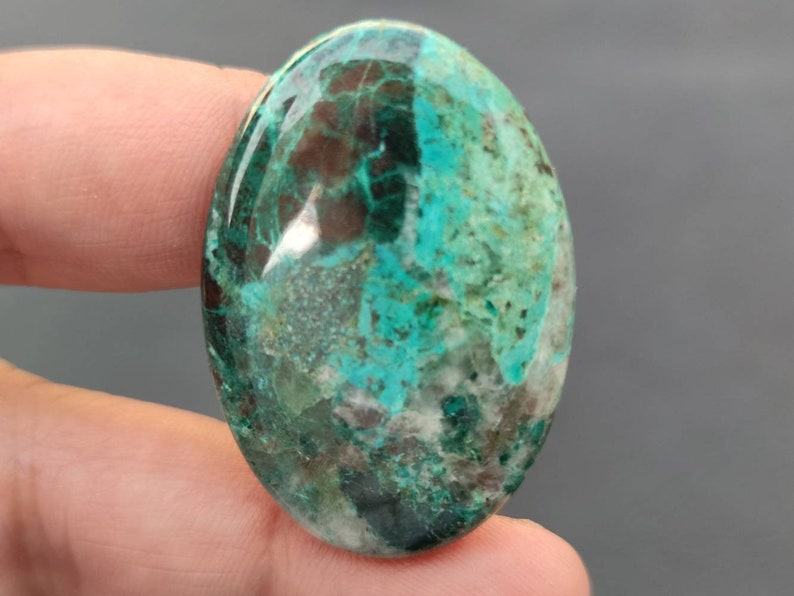 53 CTS Chrysocolla Azurite Gemstone Size 40x28x5 MM. Chrysocolla Cabochon Natural Azurite Chrysocolla Cabochon