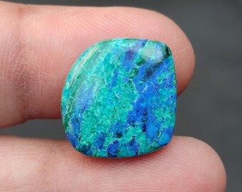 Cabujón de malaquita azurita de alta calidad, cabujón de malaquita azurita natural, piedra preciosa de azurita y malaquita, 12 CTS, tamaño: 19 x 16 x 5 MM.