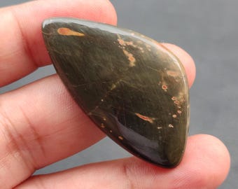 Natural Cherry Creek Jasper Cabochon: Red Gemstone, 47x25x6mm, 56 CTS