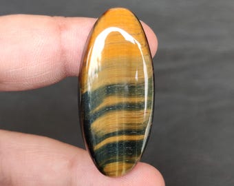 Natural Tiger Eye Cabochon, Blue Tiger Eye Cabochon, Multi Tiger Eye Cabochon, Tiger's Eye Gemstone, 53 CTS, 43x19x7 MM.