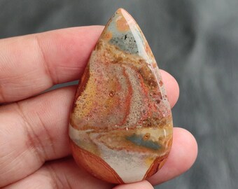 Natural Polychrome Jasper Cabochon, Royal Savannah Jasper Cabochon, Desert Jasper Cabochon, Polychrome Jasper Gemstone, 62 CTS, 51x31x5 MM