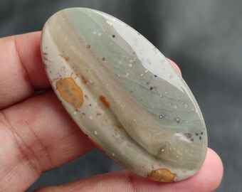 Natural Polychrome Jasper Cabochon, Royal Savannah Jasper Cabochon, Desert Jasper Cabochon, Polychrome Jasper Gemstone, 76 CTS, 56x29x5 MM