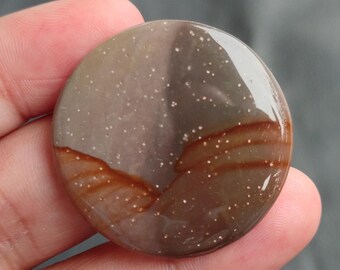 Natural Polychrome Jasper Cabochon, Royal Savannah Jasper Cabochon, Desert Jasper Cabochon, Polychrome Jasper Gemstone, 57 CTS, 36x36x5 MM
