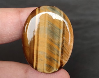 Natural Tiger Eye Cabochon, Blue Tiger Eye Cabochon, Multi Tiger Eye Cabochon, Tiger's Eye Gemstone, 60 CTS, 38x28x6 MM.