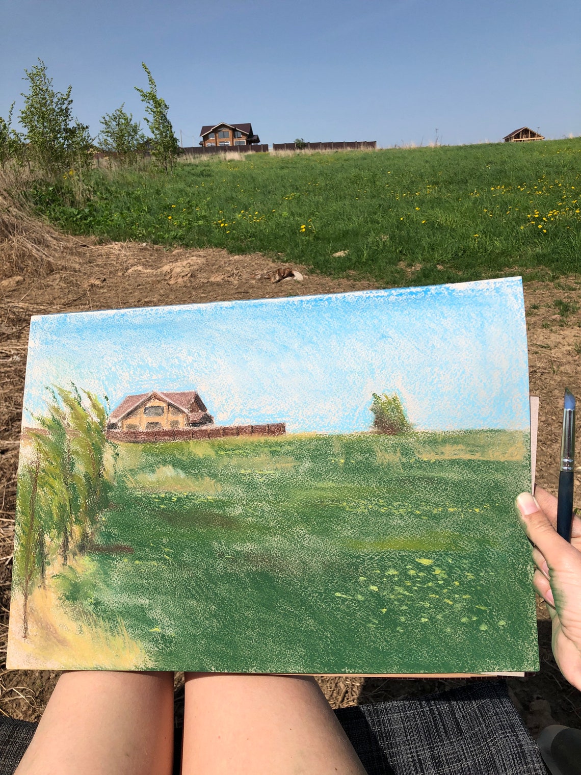 Original dry pastel drawing original painting wall art Etsy