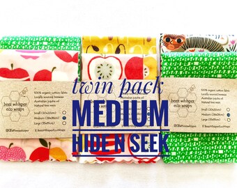 Twin Pack Medium - Hide n Seek (Pack of 2 medium wraps 28x28cm)