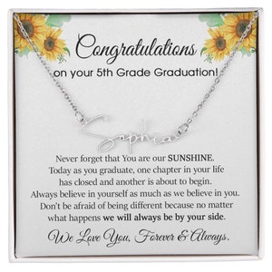 5th/8th Grade Graduation Necklace for Girls, Elementary School Graduation Gift Ideas, Junior Gift for Grad, Personalized Graduation Jewelry