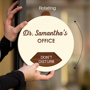 Personalized Office Door Sign, Custom Office Door Hanger, Spinner Door Sign for Office, Work Status Sign for Door, Do Not Disturb Sign