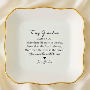 To My Grandma Jewelry Dish, Personalized Ring Dish for Grandmother Gift from Grandchild, Wedding Ring Dish for Nana, Grandparents Day Gift