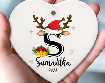 Letter Name Ornament, Personalized Family Ornament 2023, Custom Initial Ornament, Custom Christmas gift, Family Keepsake, Monogram Ornament