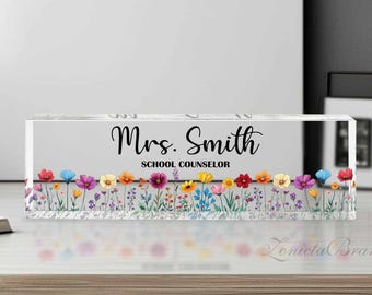 Personalized Name Plate Desk Gift for School Counselor, Teacher Office Decor, Teacher Desk Name Plate, School Counselor Gift, Back to School