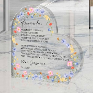 Personalized Mother of the Groom Gift Plaque, Mother of the Groom Gift from Bride, Wedding Keepsake Gifts, Wedding Thank You Gift from Bride