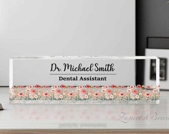 Personalized Dental Name Plate, Dentist Medical Physician Office Desk Sign Gift, Dentist Graduation Gift Orthodontist Desk Name