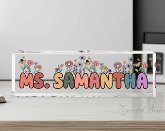 Custom Teacher Desk Name Plate, Teacher Name Plate For Desk, Personalized Name Plate For Teacher, Gift For Teacher, 2024 Back To School Gift
