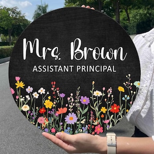 Assistant Principal Door Decor, Wildflower Classroom Door Decor, Floral Office Door Decor Sign, Guidance Counselor Door Sign, Teacher Gifts