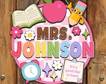 Custom 3D Teacher Door Sign, Personalized Teacher Appreciation, Teacher Welcome Sign, Classroom Door Sign, Back to School, 1st Day of School