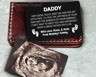 Daddy Ultrasound Photo Wallet Card, Daddy To Be Gift, New Dad Gift, Personalized Fathers Day Gift for Expecting Dad, Pregnancy Gift for Dad