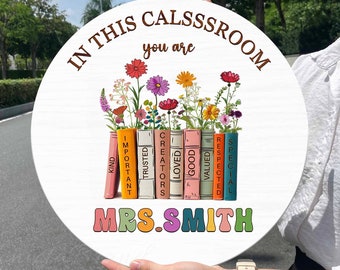 Personalized Teacher Door Hanger, Teacher Appreciation Gifts, Custom Teacher Name Sign, Teacher Back To School Gift, Teacher Welcome Sign