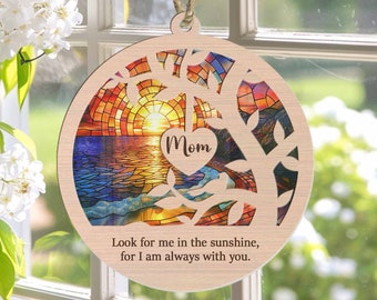 Suncatcher Sympathy Gift, Mom Memorial Suncatcher, Loss Of Mom/Dad, Mom in Heaven, Personalized Memorial Gift, In Loving Memory Suncatcher