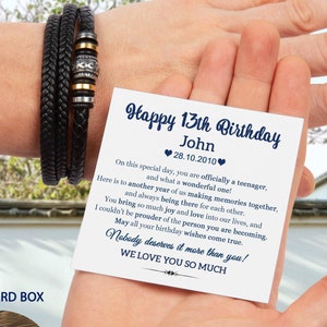 13th Birthday Gift Boy, Bracelet Gift for Thirteenth Birthday, Gift for 13 Year Old, Gift For Official Teenager Boy, Custom Birthday Gift
