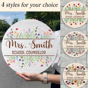 School Counselor Office Sign, Personalized School Counselor Door Sign, Mental Health Gift, School Counselor Name Sign, Teacher Door Hanger
