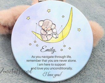 Granddaughter Compact Mirror Gift from Grandma, Baptism Gift, Grown Niece Gift from Aunt, Daughter Mirror from Mom, Makeup Beauty Mirror