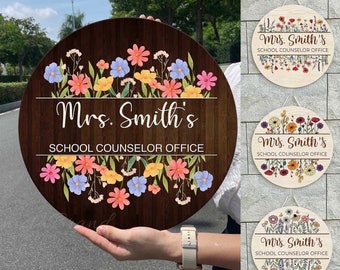 Personalized School Counselor Office Welcome Sign, School Counselor Office Door Hanger, Custom Counselor Sign, Psychologist Office Decor