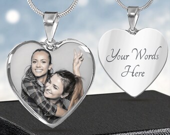 Womens Girls Necklace Pendant Free Engraving Pink Rhinestones Personalised Gifts