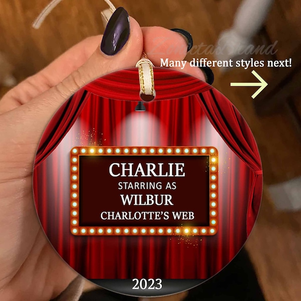 Theater ornament, Personalized Actor Actress Ornament, Theater Marquee, Personalized Broadway Ornament, Personalized now Playing Ornament