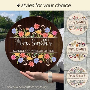 Personalized School Counselor Office Welcome Sign, School Counselor Office Door Hanger, Custom Counselor Sign, Psychologist Office Decor
