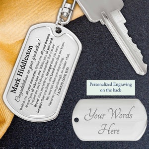 Personalized Keychain for Son on Graduation, Personalized Graduation Gift Boys, University Graduation Gift, High School Graduation Gift