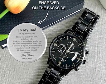 Father of the Bride Watch Gift from Daughter, Father of the Bride Gift, Wedding Gift for Dad from Bride, Engraved Watch, Bride to Dad Watch