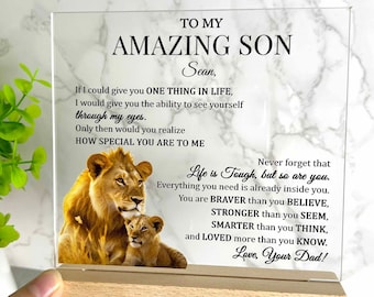 To My Amazing Son Acrylic Plaque Gift from Dad/Mom, Special Gift for Son from Father or Mother, Son Birthday, Graduation Gift for Son