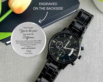 Personalized Retirement Watch For Dad, Dad Retirement Gift Ideas, Happy Retirement Gift For Dad, Engraved Watch For Dad On Retirement
