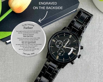 To My Amazing Father Custom  Engraved Watch Gift from Daughter/Son, Father Watch, Father's Day Gifts for Dad, Custom Watch Gifts for Father