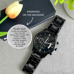 Father of the Bride Watch Gift from Daughter, Father of the Bride Gift, Wedding Gift for Dad from Bride, Engraved Watch, Bride to Dad Watch