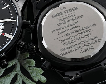 Personalized Watch for Godfather, Sentimental Gift for Godfather on Father's Day, Meaningful Gift for Godfather on Birthday, Engraved Watch