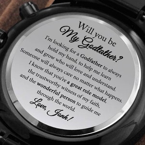 Will You Be My Godfather? Godfather Proposal Watch Gift, Proposal Watch Gift for Godfather from Godchild, Baptism Gift for Godfather