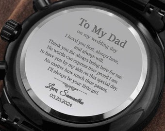 Father of the Bride Watch Gift from Daughter, Father of the Bride Gift, Wedding Gift for Dad from Bride, Engraved Watch, Bride to Dad Watch