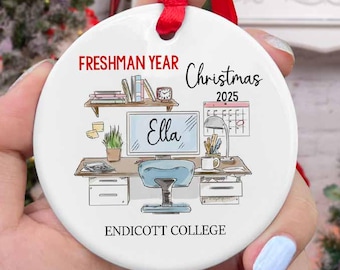 Freshman Year Christmas Ornament, Personalized New College Student Ornament, First Year At College, Freshman Year Gift, First Year College
