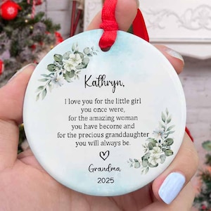 Granddaughter Personalized Ornament, Customized Christmas Ornament for Granddaughter, To My Granddaughter, Gift for Grown Granddaughter