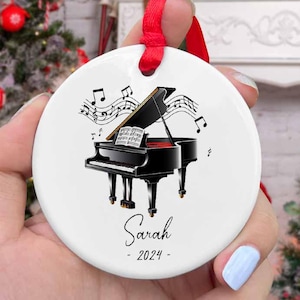 Piano Ornament, Player Personalized Christmas Tree Ornament 2024, Piano Lover Ornament, Pianist Ornament Christmas 2024, Piano Student Gift