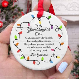 Granddaughter Christmas Ornament, Personalized Granddaughter Ornament, Custom Ornament for Grown Granddaughter From Grandma/Grandparents