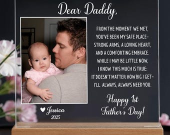 1st Father's Day Photo Frame, Personalized First Father's Day Gift From Baby, New Dad Gifts, 1st Fathers Day Gift for Dad, Father's Day 2025