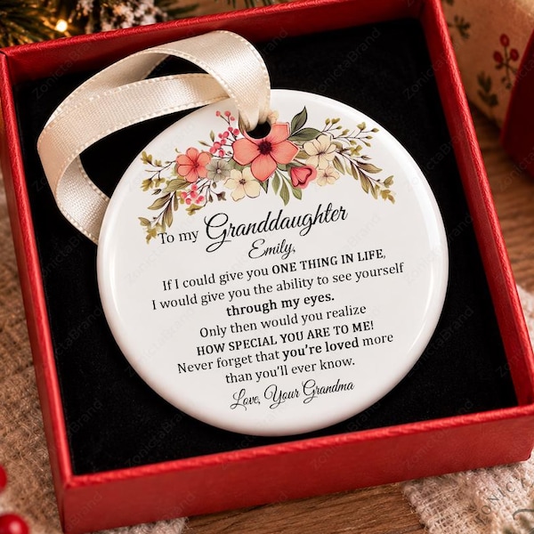 Granddaughter Christmas Ornament, Personalized Granddaughter Ornament, Custom Ornament for Grown Granddaughter From Grandma/Grandparents