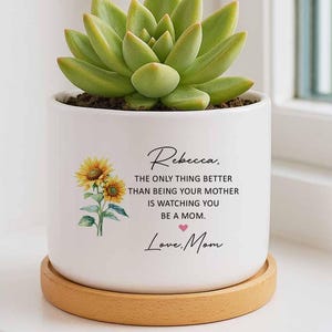 Personalized  Birth Flower Planter for Daughter, The Only Thing Better Than Being Your Mother, Mothers Day Gift for Daughter, New Mom Gift